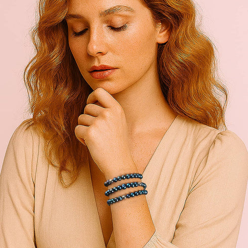 Bracelet holographique | Argent sterling 925 | Perles d'eau douce